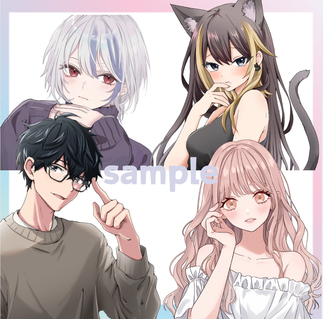 目を惹くアイコン作ります バストアップでアニメ塗り♪キャラクターを魅惑的に描きます♪ イメージ3