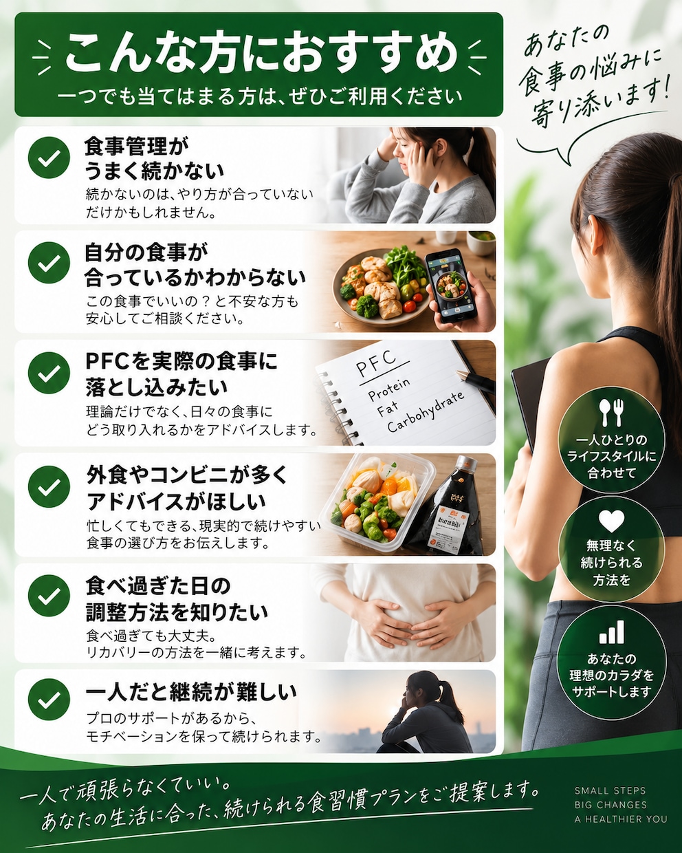 7日間あなたの食事をサポートしますます 現役トレーナーが毎日アドバイス イメージ2