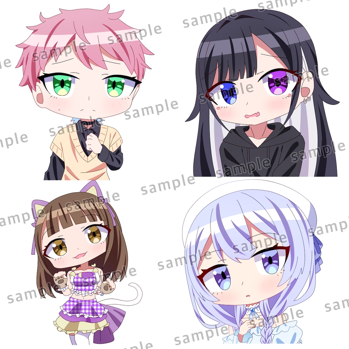 デフォルメキャラお描きします 二次利用全般OK！表情差分1枚無料！ イメージ5
