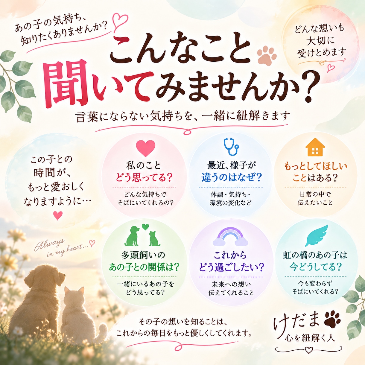 大切なあの子の想いを優しくお届けします ペットの気持ちをやさしくつなぐメッセージ イメージ4