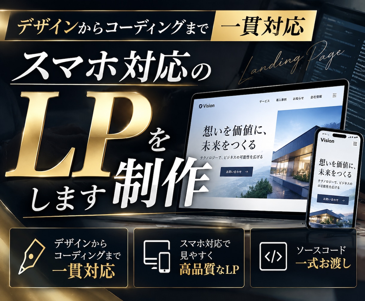 スマホ対応のLPをデザインから制作します 制作例掲載中。目的と素材に合わせて丁寧に制作 イメージ1