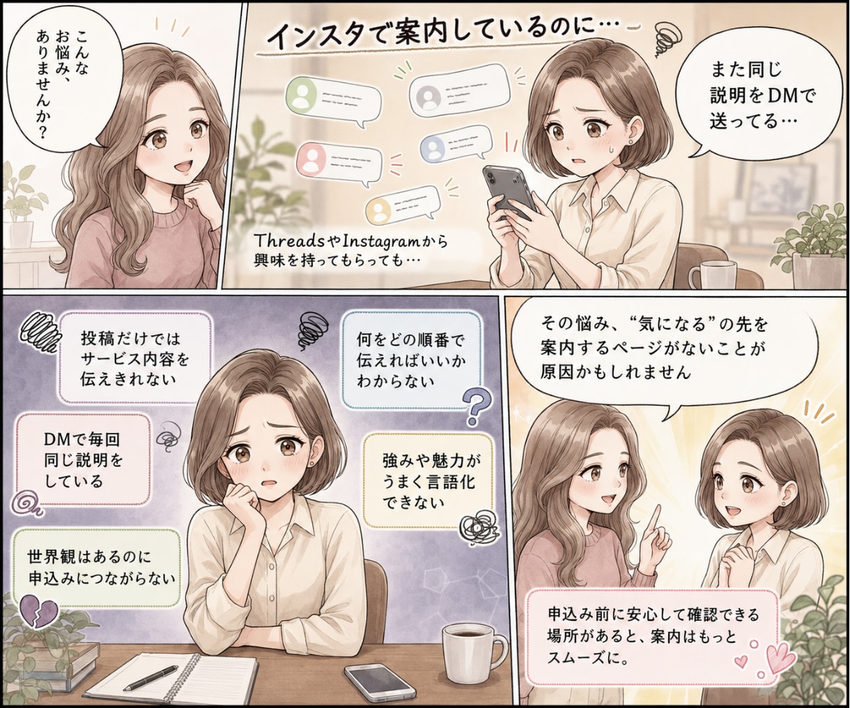 インスタから申込みへ繋ぐLPを制作いたします 見た目だけでなく伝わる順番まで整えるあなた専用の案内ページに イメージ2