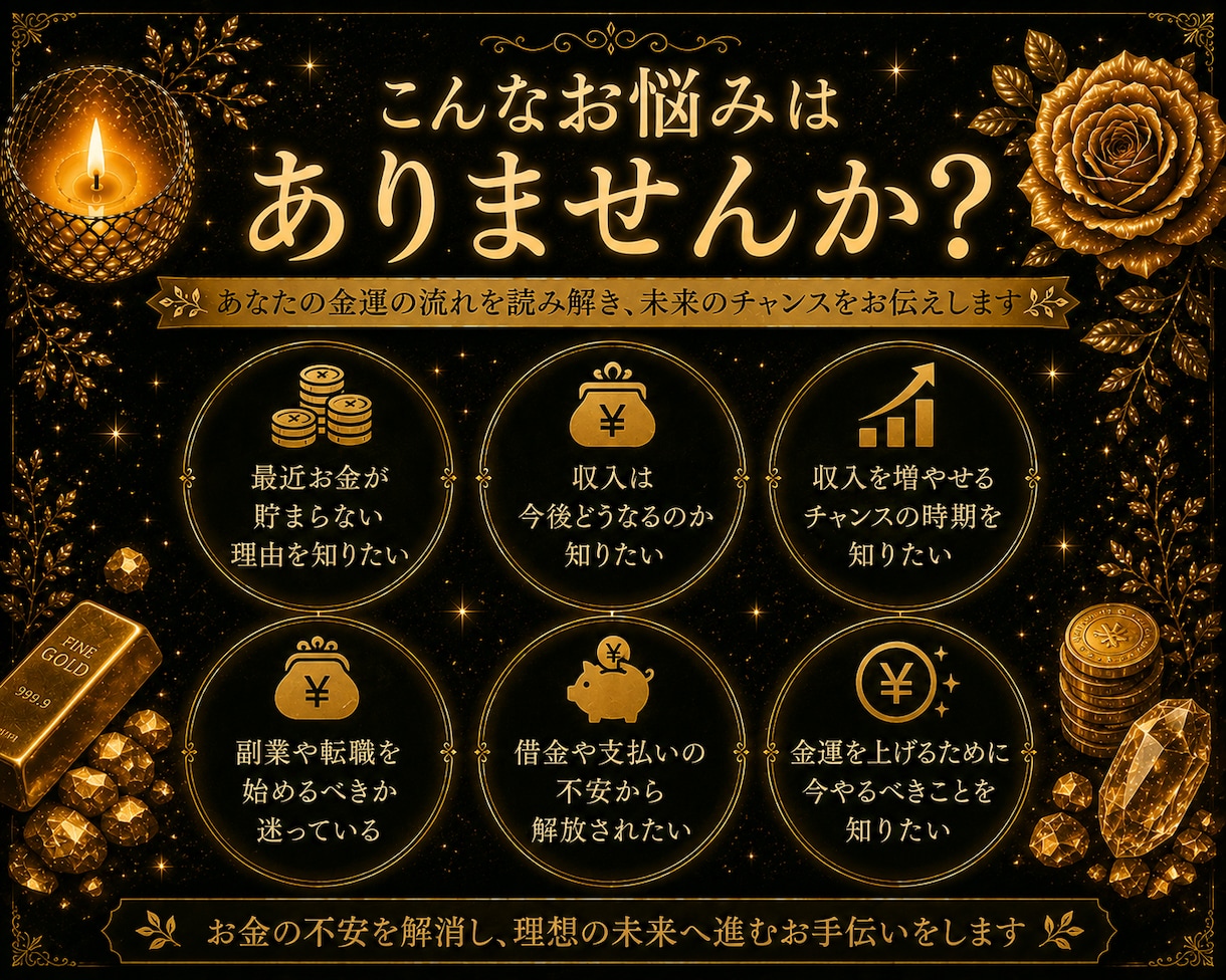 金運占い│これから収入は増えるかを視ます 収入・貯金・副業・仕事運お金の不安に イメージ2