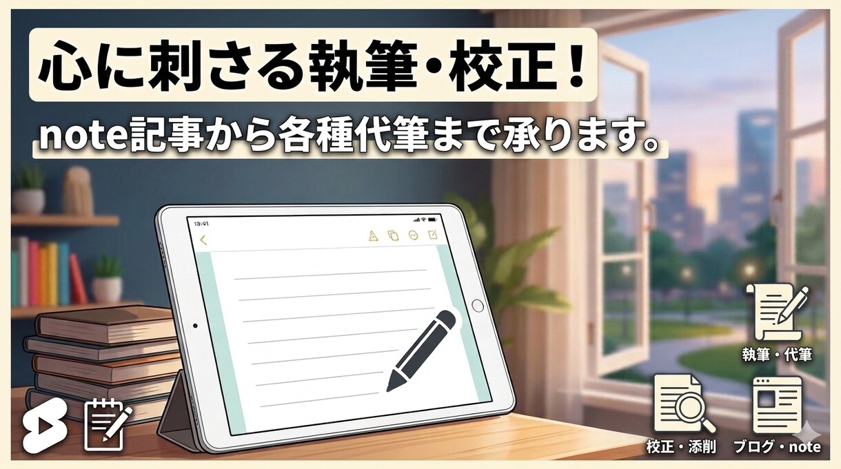 執筆・校正！note記事から各種代筆まで承ります エッセイ、コラム、台本作成。あなたの「言葉」を整えます。 イメージ1