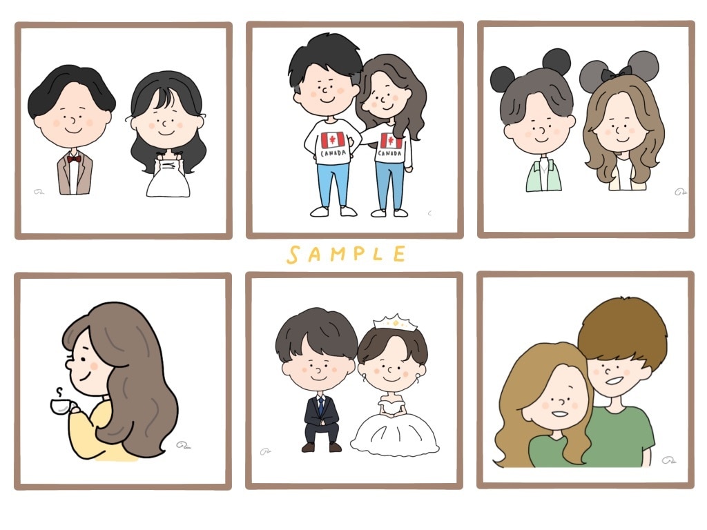 雰囲気似顔絵のイラスト描きます 2人の写真をゆるいイラストに！結婚式、記念日、プレゼントにも イメージ4