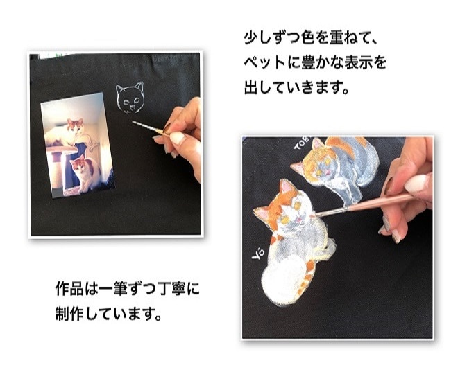 送料無料♥うちの子デニム風ペンケース 作ります ペット似顔絵師がうちの子ペンケースをお作りします イメージ2