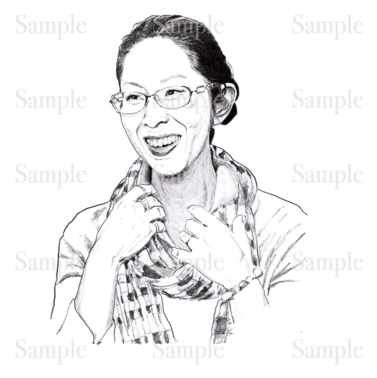 写真から鉛筆デッサン風に似顔絵を描きます SNSのアイコンやプレゼントに！ イメージ9