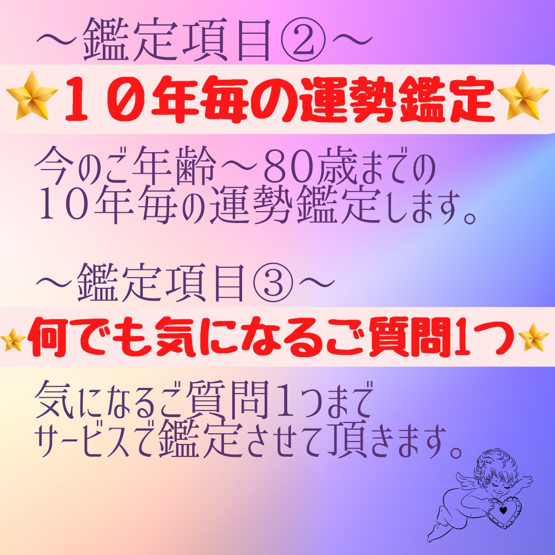 驚愕の的中率！紫微斗数であなたの宿命をお伝えします 超豪華スペシャル鑑定★宿命＋10年毎の運勢＋何でもご質問1つ イメージ4