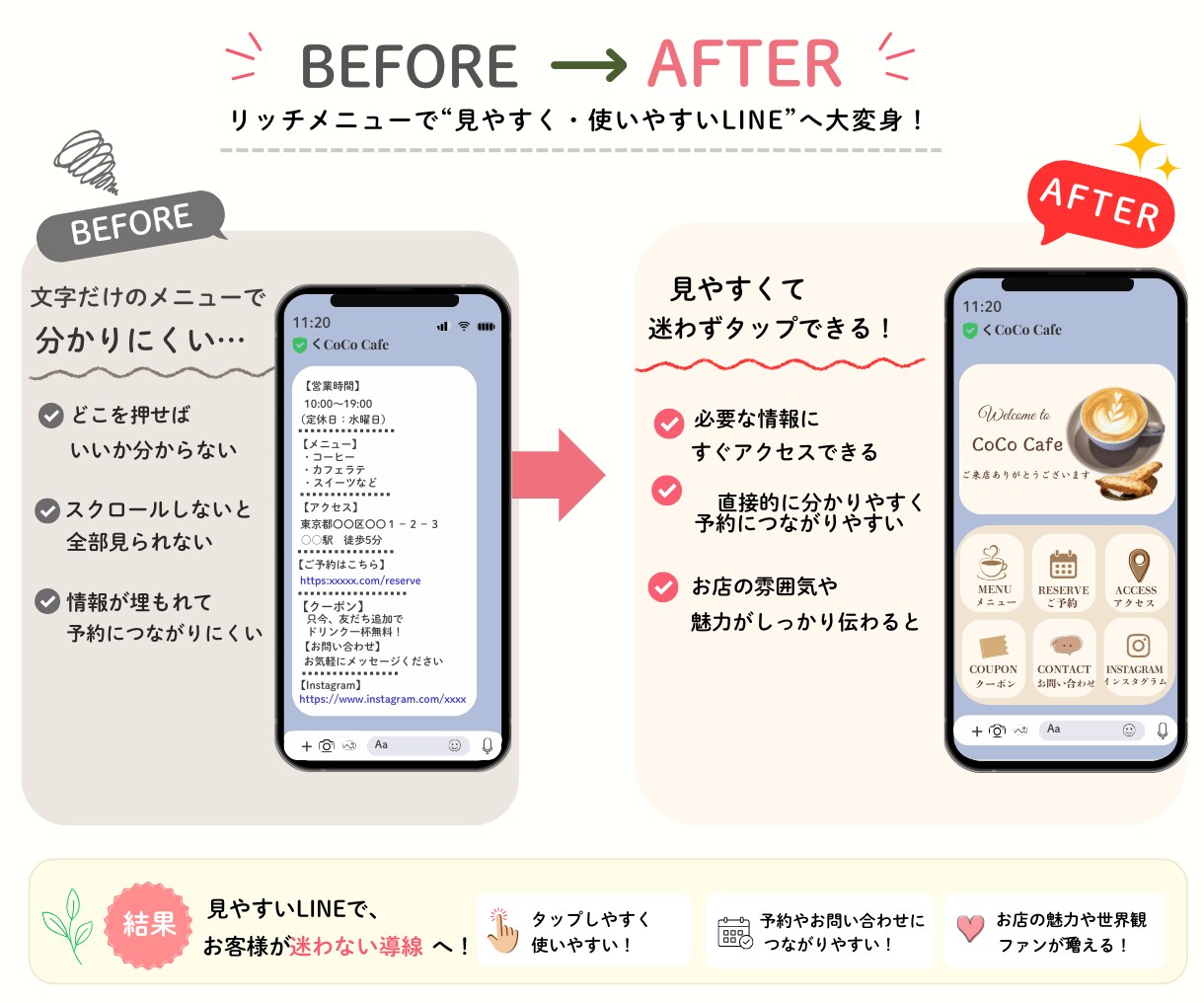 おしゃれなLINEリッチメニュー作成します 集客につながる目を引くデザイン イメージ8