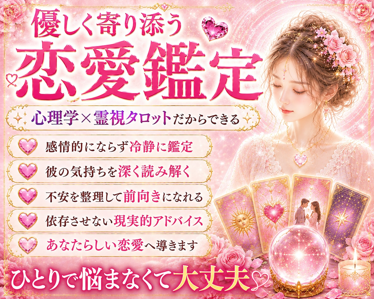 彼の本音｜恋の未来をタロットで丁寧に読み解きます 彼の気持ちがわからず苦しいあなたへ｜霊感霊視タロット×心理学 イメージ3