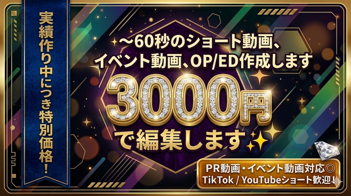 実績作り価格！短編動画を3000円で作成します ポートフォリオは、無料見積り相談時にて。 イメージ1