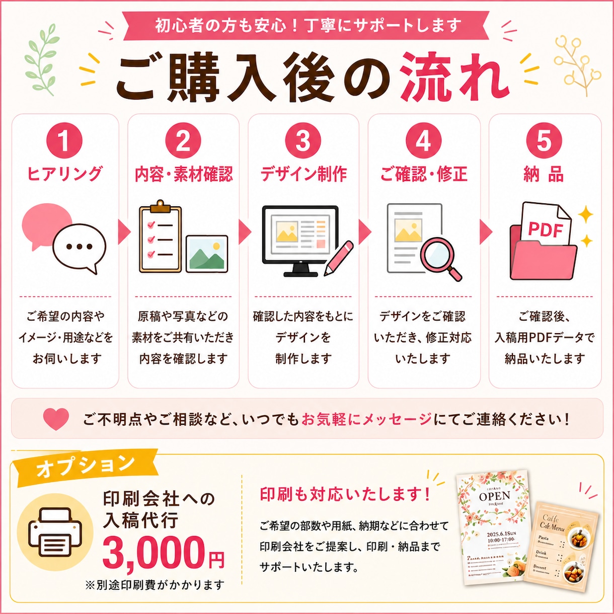 ラフ不要｜お店・イベントチラシ、POPを制作します メニュー表・ちょっとしたお知らせなどにも対応します！ イメージ2