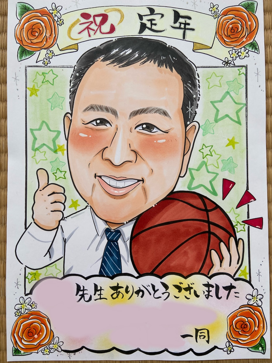 送料込！初めて歓迎⭐︎そっくり手描き似顔絵描きます 額縁付！誕生日、還暦、古希、退職祝、家族の記念など想いを形に イメージ10