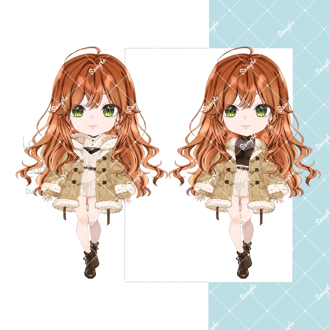Live2D完成品衣装替え/ SD切替付いてます 冬服⇔透け感ニットの美女モデル  / SD切替付 イメージ3
