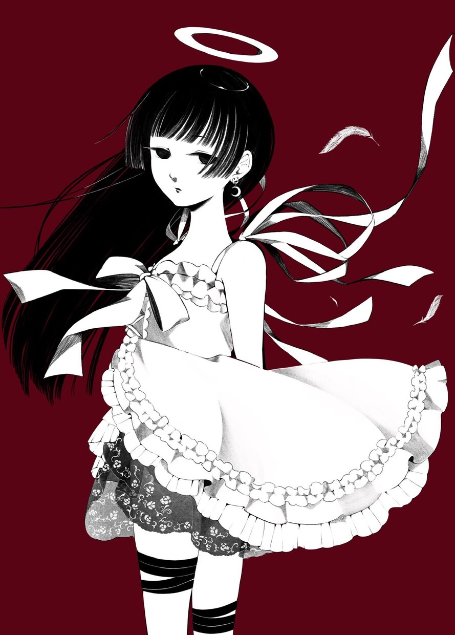 レトロな美少女のモノクロイラストお描きします 挿絵やアイコン、ヘッダー等に使えます耽美目を惹くイラスト！ イメージ6