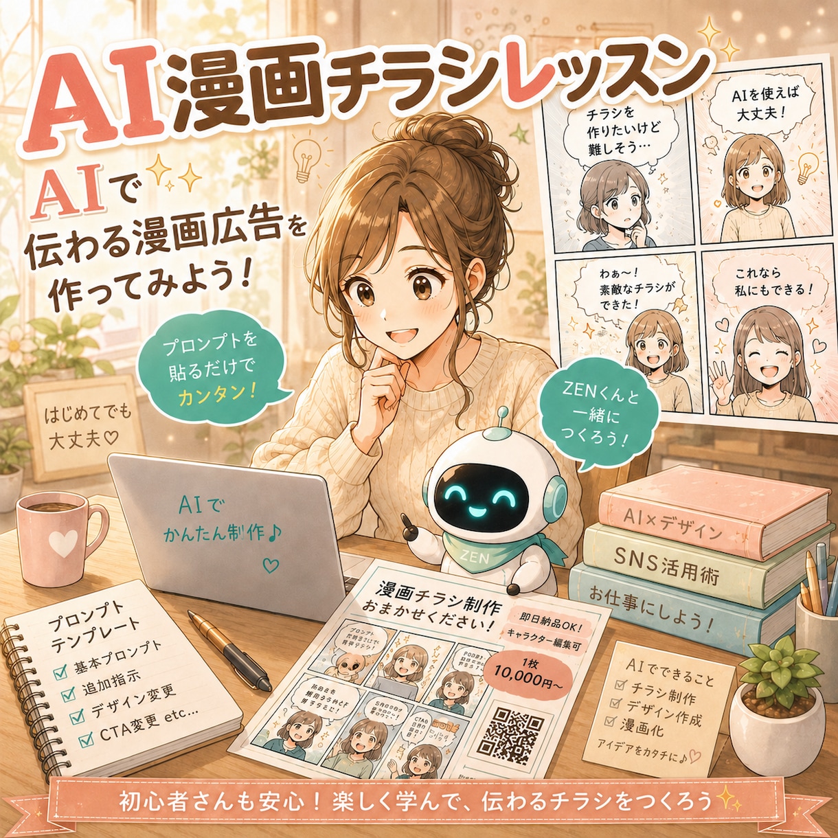 AI漫画チラシ作成を教えます 初心者向けにマンツーマンでサポート イメージ1