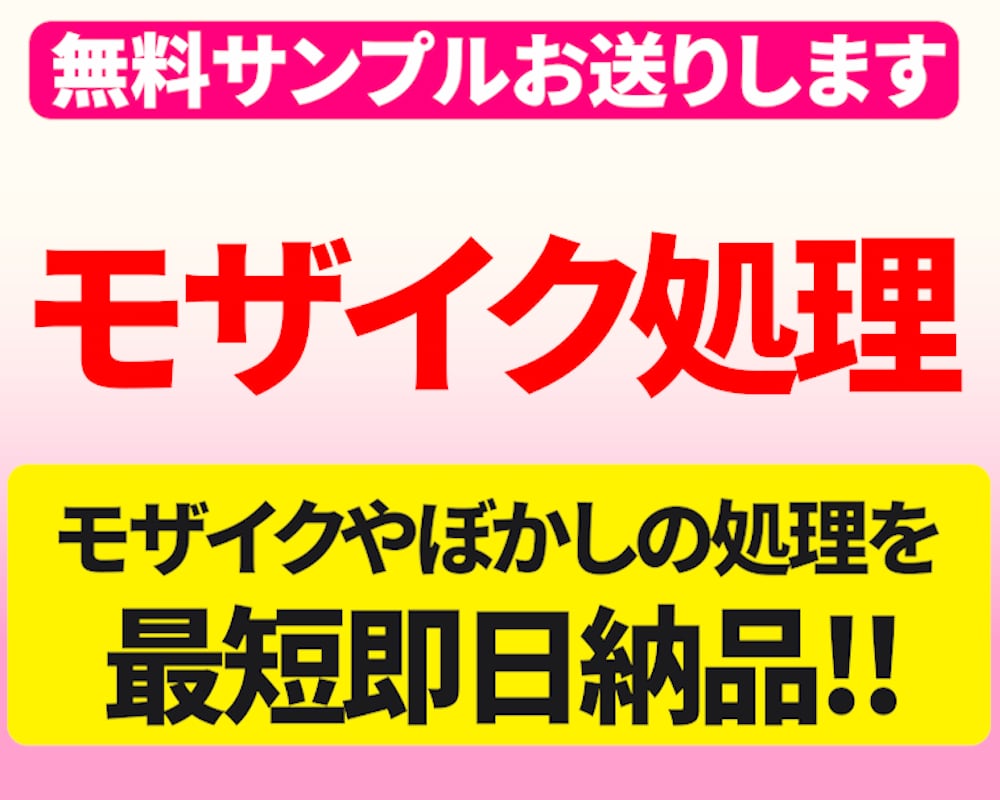 モザイクやぼかし処理を行います 最短即日納品！サンプル処理映像も無料で差し上げます！ イメージ1