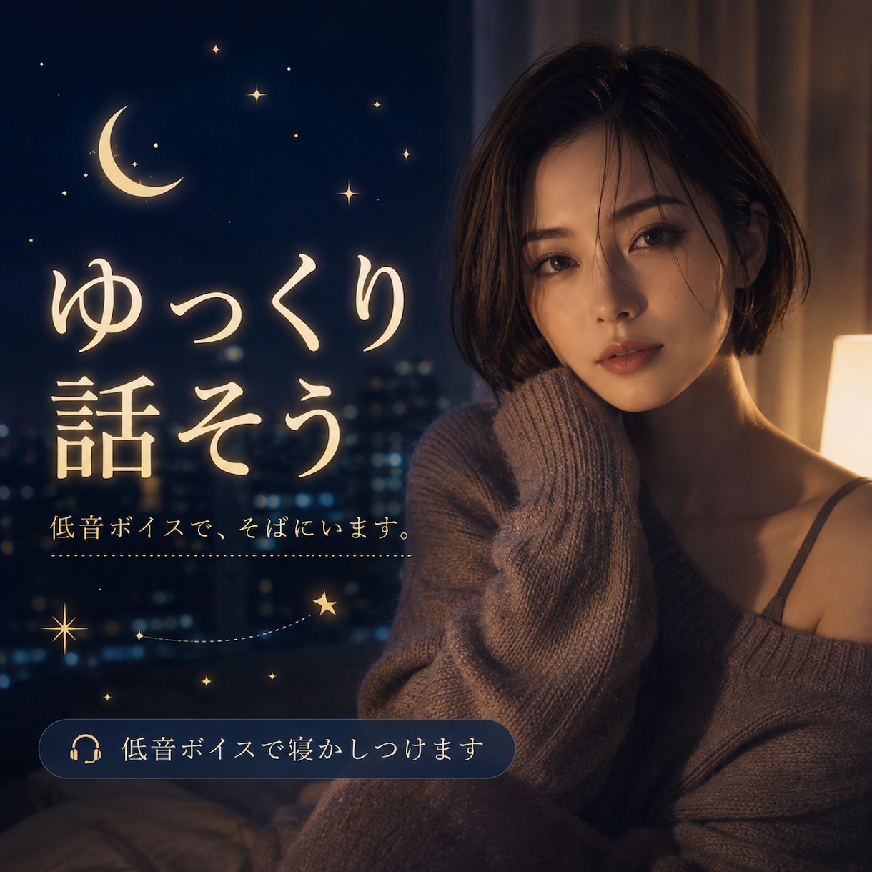 眠れない夜に⭐︎低音ボイスのお姉さんが側にいます 落ち着いた雰囲気で眠気をそっと連れてきます。悩み相談もOK イメージ1
