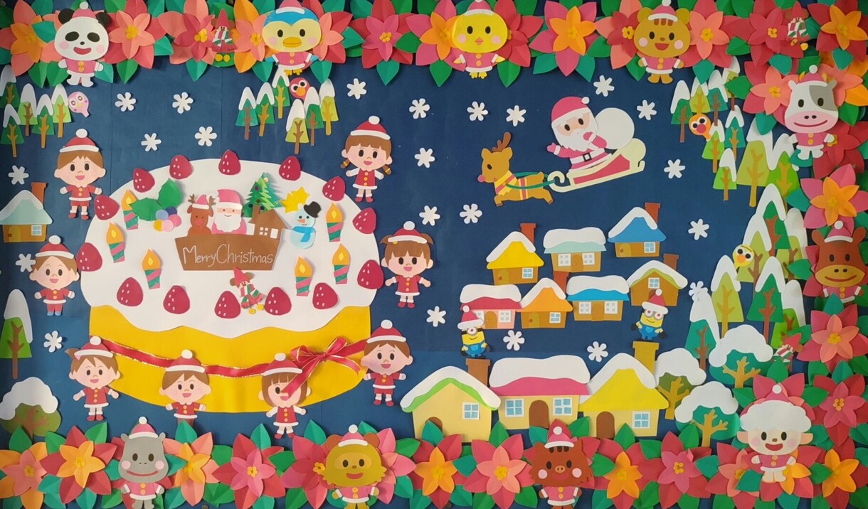 壁面構成を作成します 手作りの壁面構成を作成します。紙づくりのかわいいものです。 イメージ3