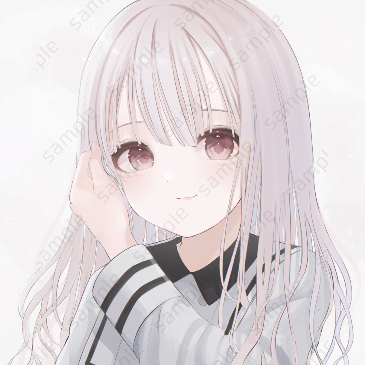 かわいい等身大キャラのSNSアイコン描きます 儚くキラキラした雰囲気で描きます！ イメージ3