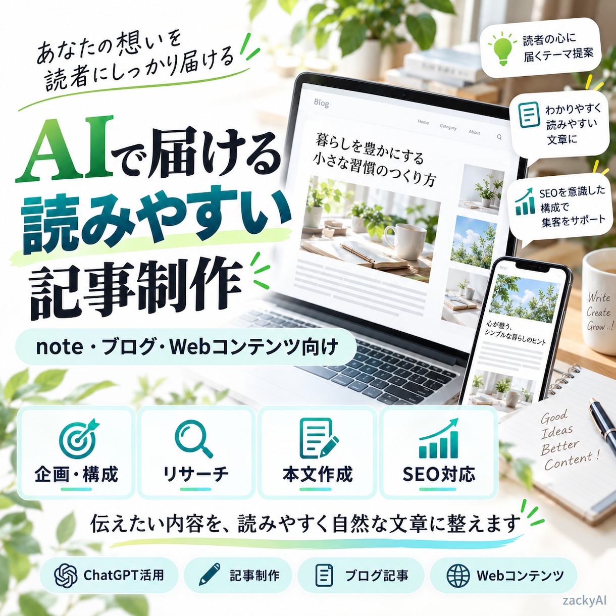 note・ブログ記事を作成します 構成から本文まで読みやすく丁寧に仕上げます イメージ1
