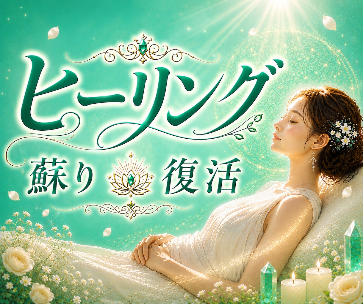 ヒーリング☆無料特典付 蘇り復活のお手伝いします お疲れなあなたの肉体・感情・過去・現在・未来に浸透☆鑑定書付 イメージ1