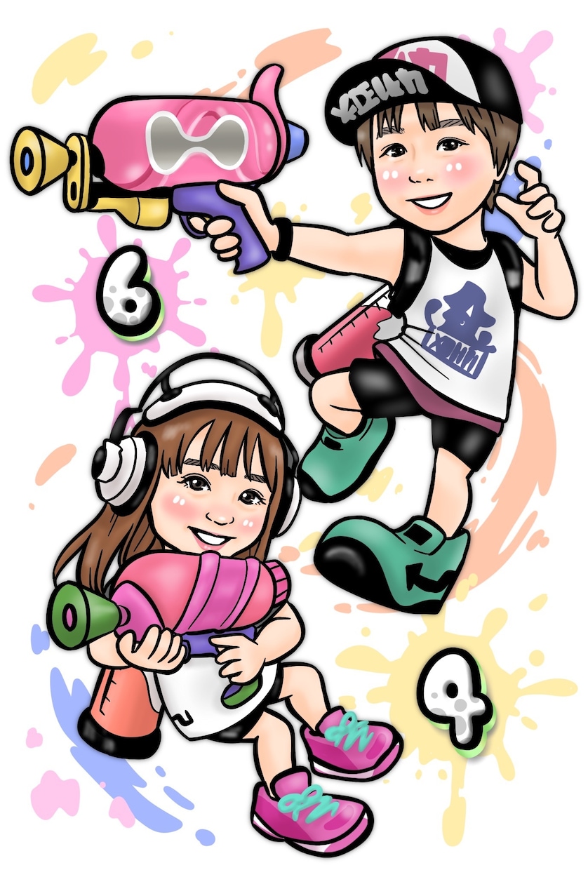 ポップで可愛いデジタル似顔絵お描きします くっきりタッチの元気なイラスト♪グッズ作成にも◎ イメージ2