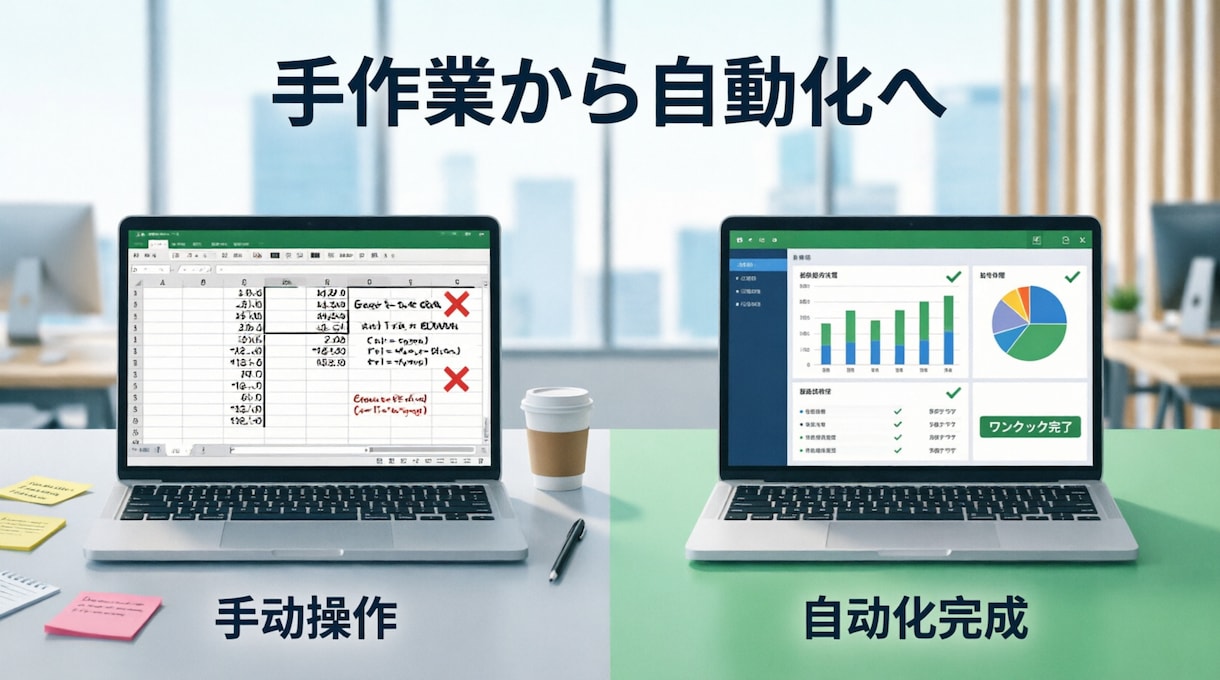 Excel VBA で業務を自動化します 初心者歓迎。丁寧なヒアリングで確実に時短します。 イメージ1