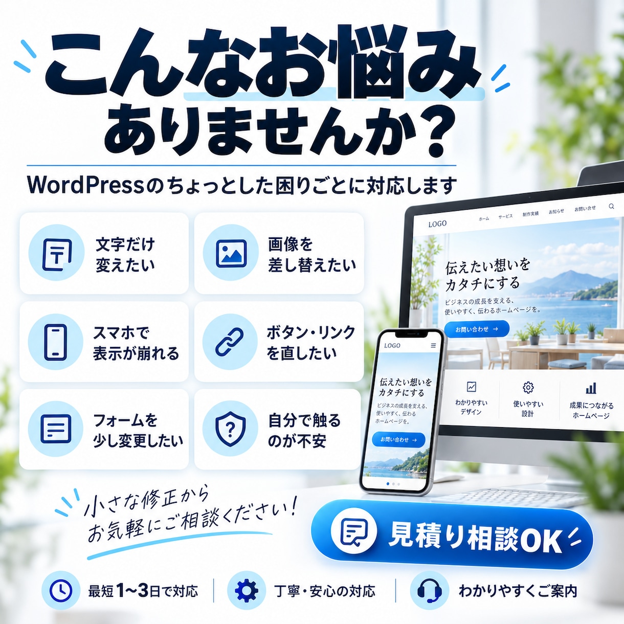 WordPressの修正・更新をしますます 文章・画像・レイアウトの修正に丁寧に対応します イメージ5