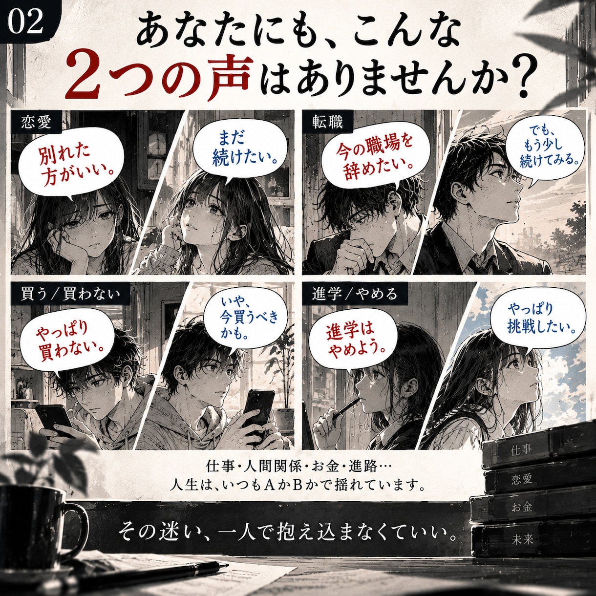 決められない「AかB」を2択裁判にかけます どっちにも理由がある。だから、決められない。 イメージ2