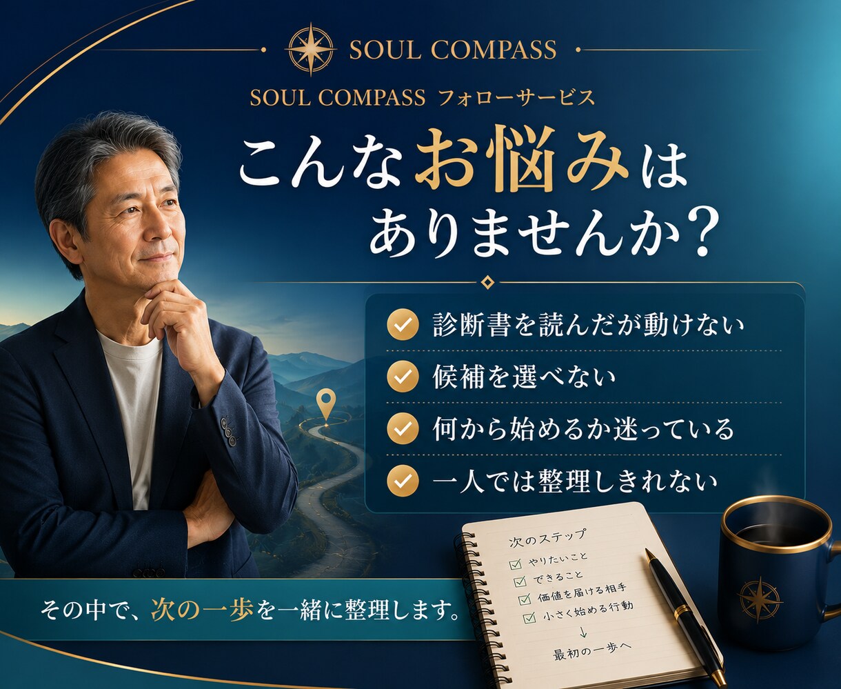診断後60分で最初の一歩を整理します 診断書をもとに、迷いを減らし7日間の行動へ イメージ2