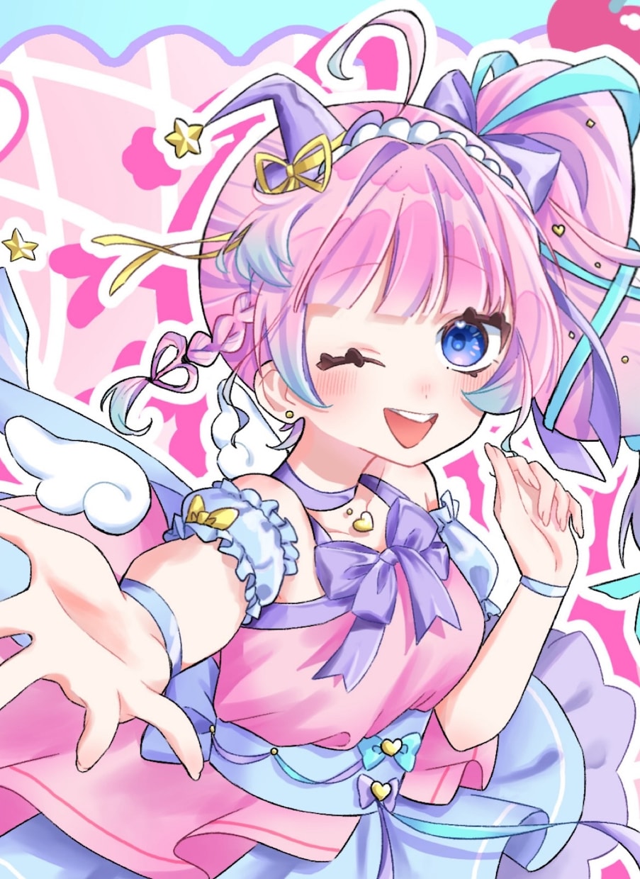 ポップで可愛いイラスト描きます アニメ調の絵でミニキャラから等身キャラまで描きます。 イメージ1