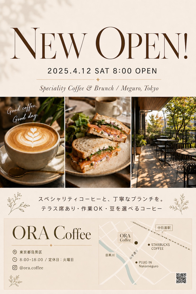 モニター価格(３名まで)チラシ制作します 世界観のあるチラシで、選ばれるお店へ イメージ1