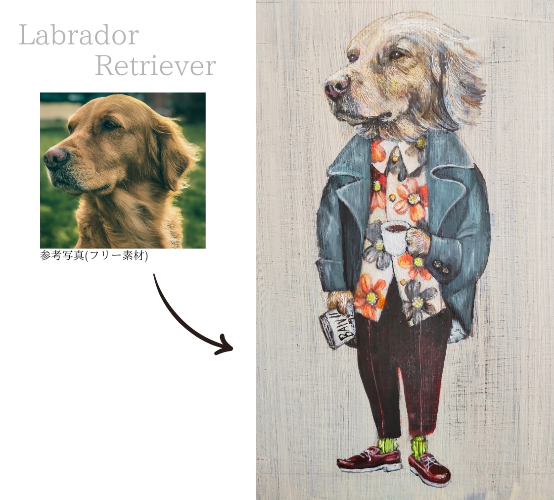 愛犬を｢ひとりの人物｣として手描きで描きます 世界にひとつだけのユニークな擬人化肖像画 イメージ5