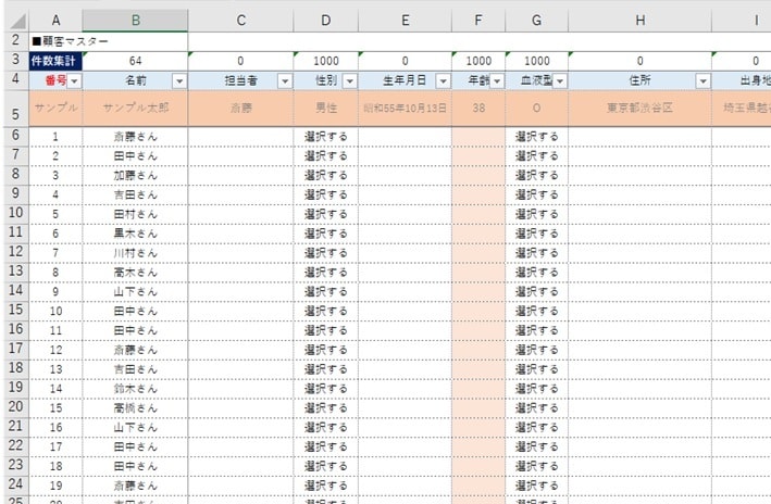 簡単データベース送ります カルテ・検索機能付き　6_簡単データベース イメージ2