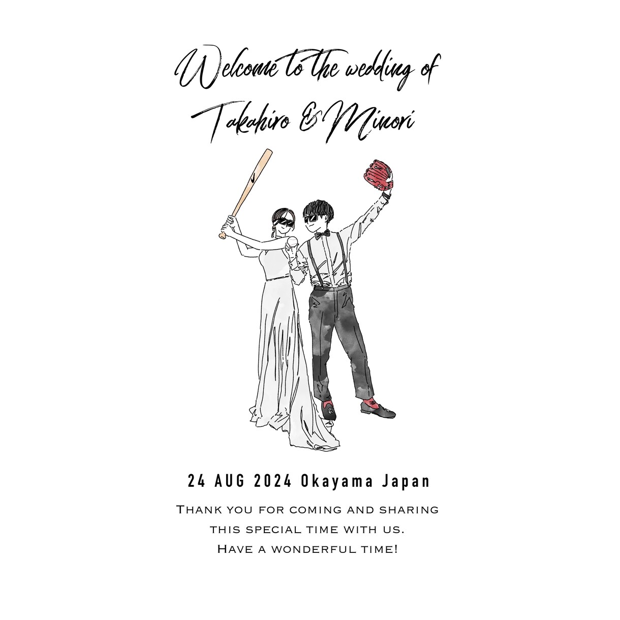 ウェルカムボード用のイラストを作成いたします 結婚式のペーパーアイテムやウェルカムボードにいかがでしょうか イメージ8