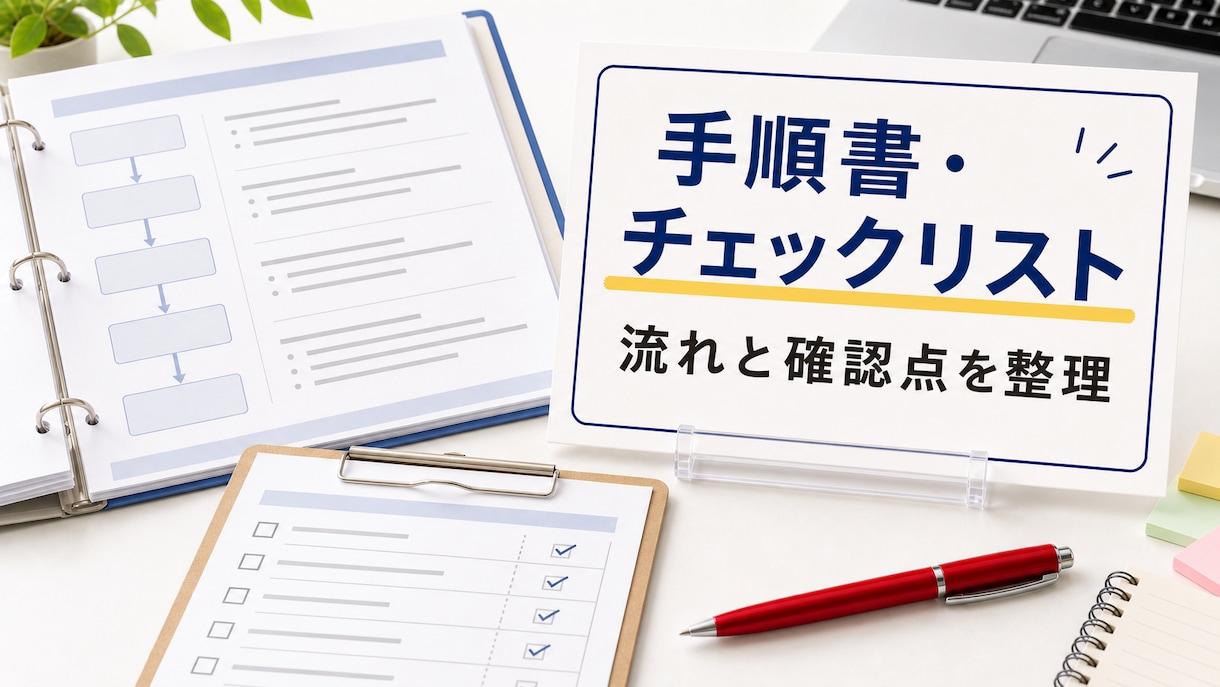 新人向けの手順書・チェックリストを作ります 教える時間を減らせる形に整えます イメージ1