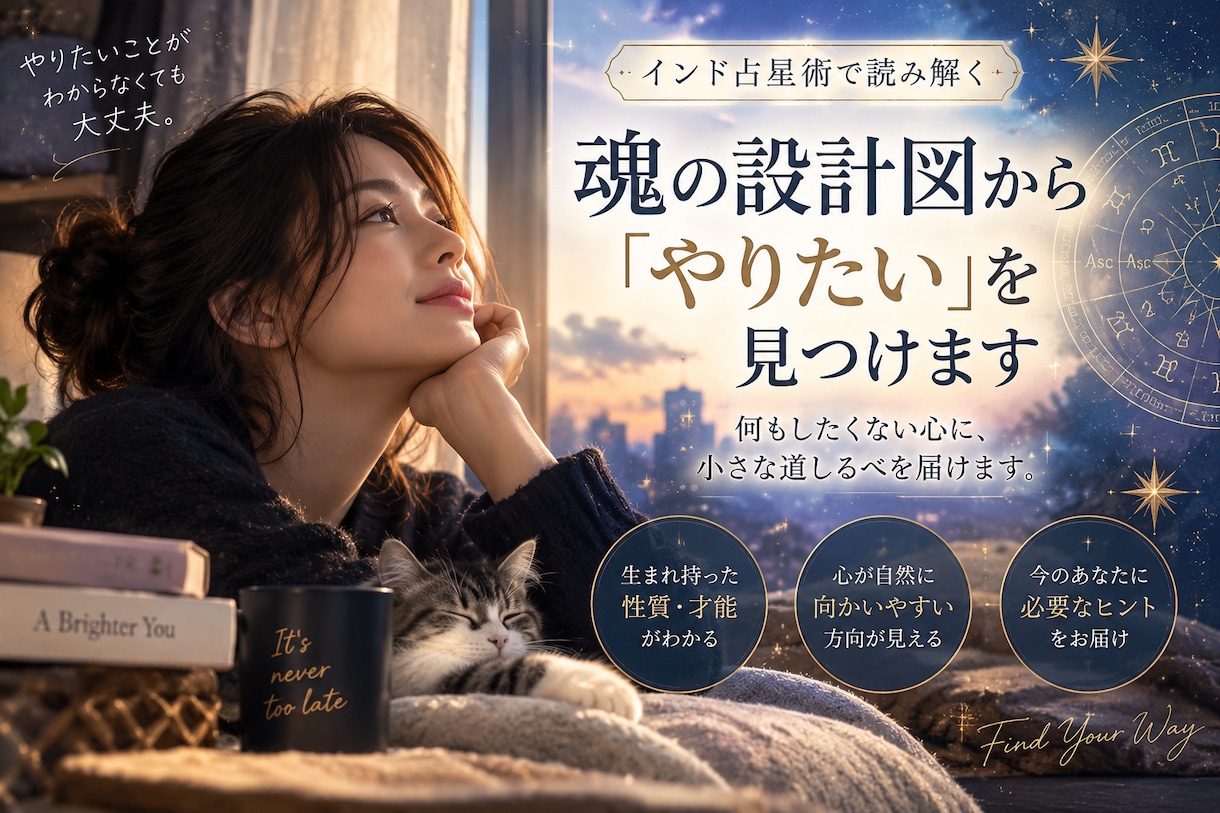 魂の設計図から「やりたい」を見つけます 何もしたくない心に、小さな道しるべを届けます イメージ1