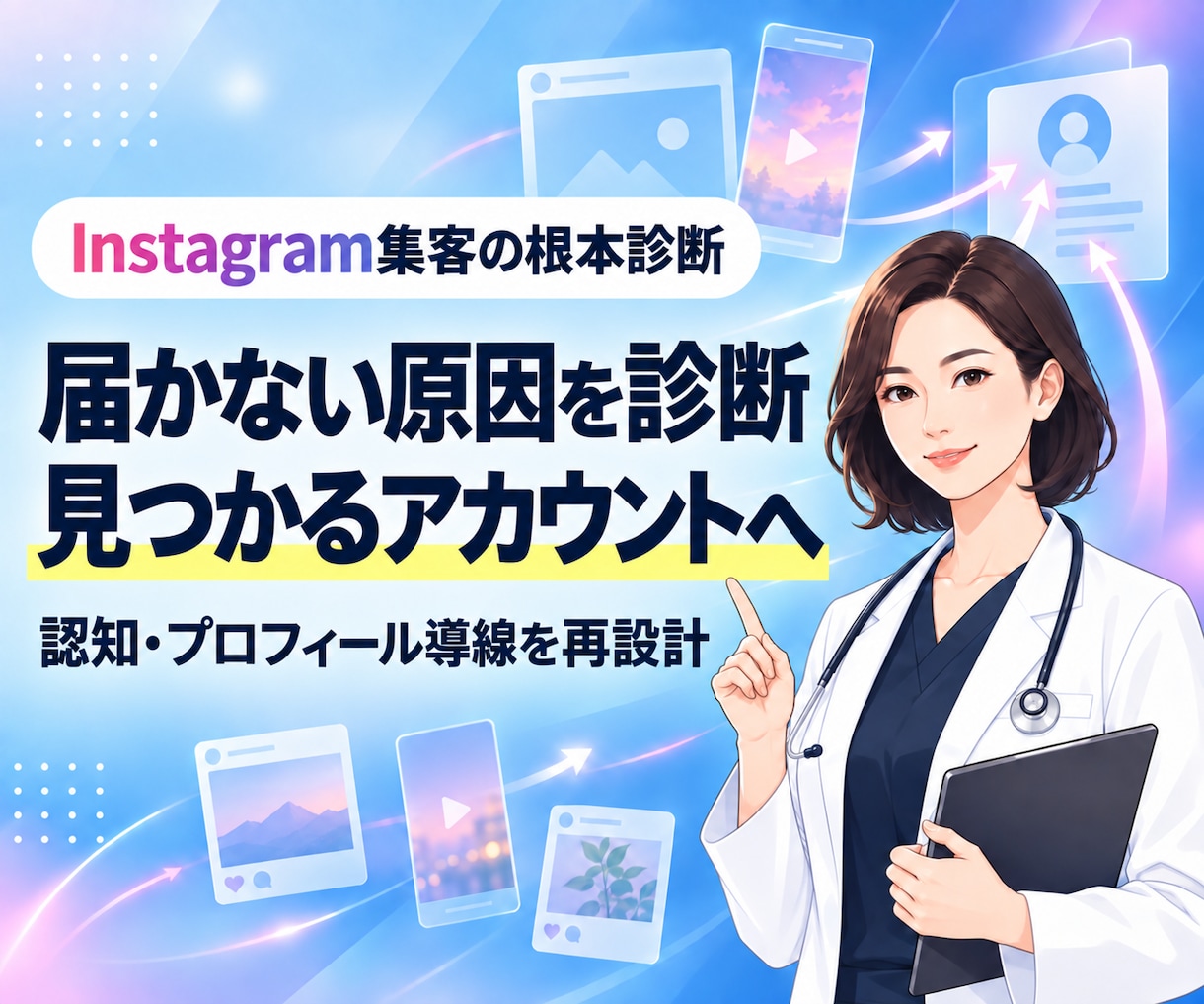 まだ知らない人に見つけてもらう施策をサポートします 【Instagramを「見つけてもらえるアカウント」へ】 イメージ1
