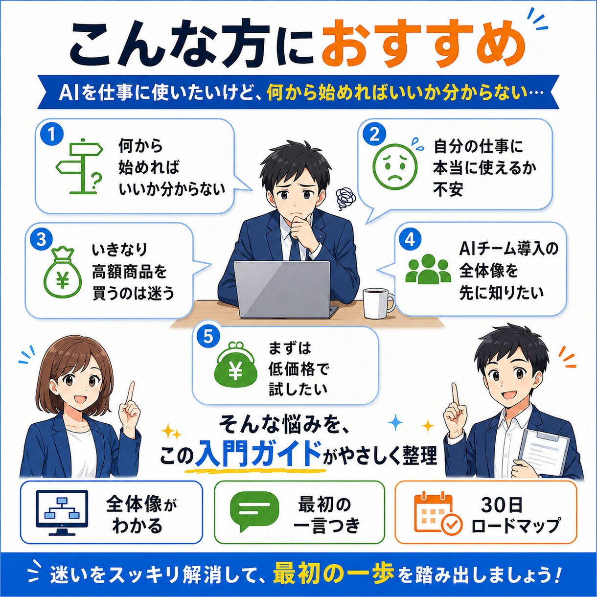 AI社員で何ができるか丸わかりの資料を渡します AIを"社員"として働かせる全体像と、30日ロードマップ イメージ3