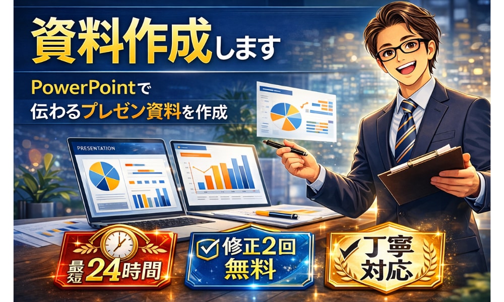 PowerPoint資料を分かりやすく作成します 文章・メモ・Excelデータから資料作成します イメージ1