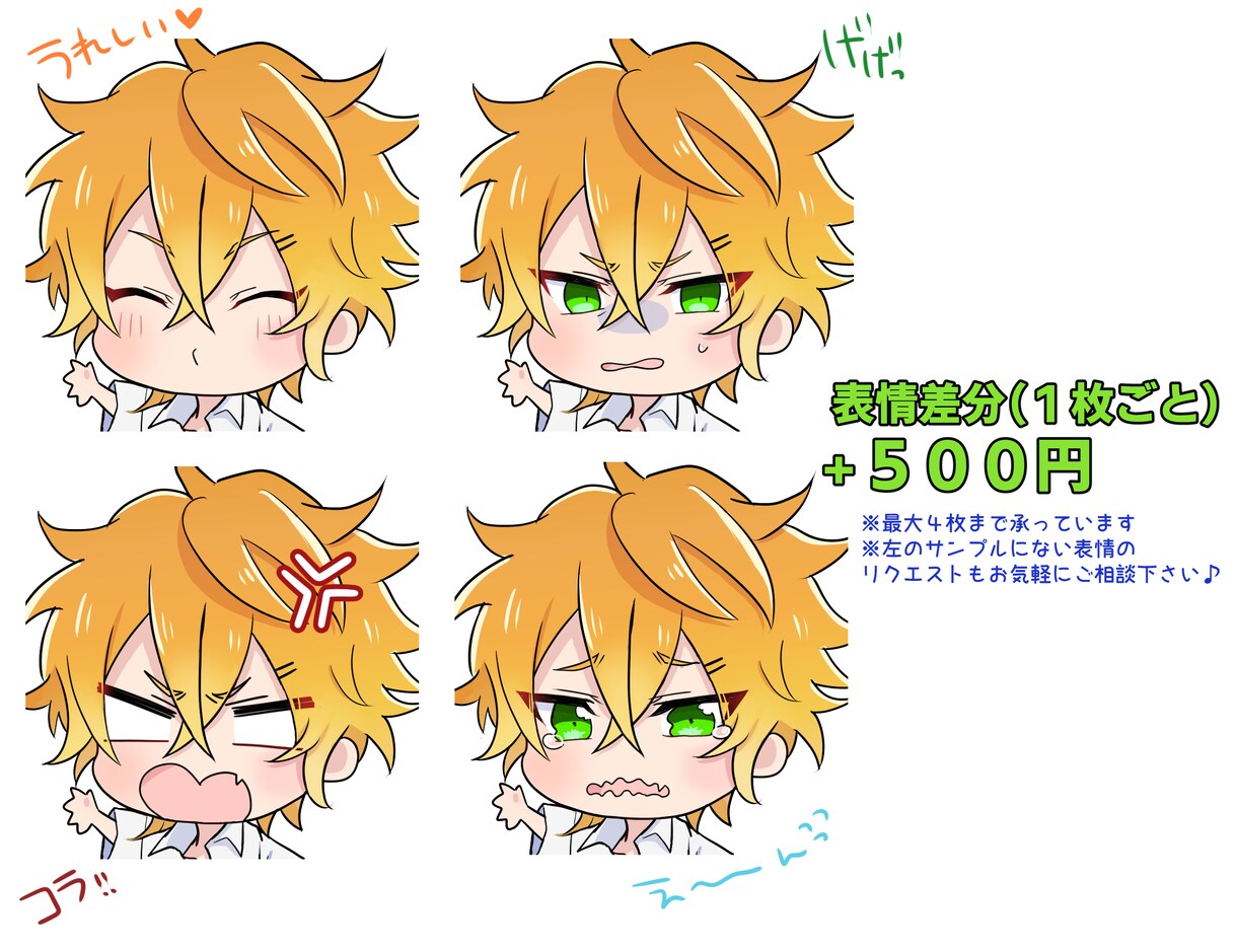 ゆるかわミニキャラアイコン◎表情違いも対応します やさしい雰囲気のミニキャラをお描きします♪ イメージ3