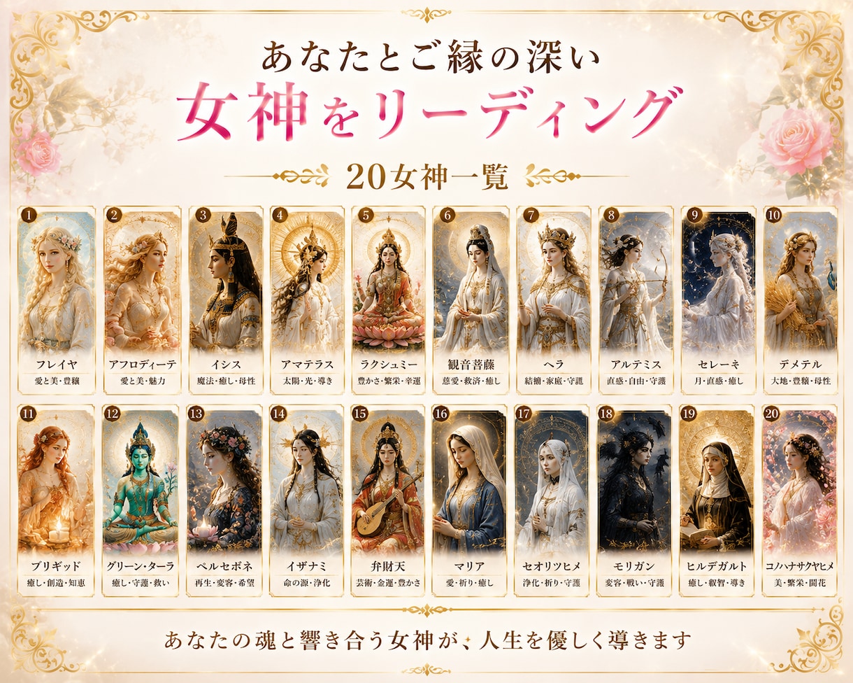 あなたを守る女神と人生の使命を読み解きます あなただけの人生、恋愛、金運の女神PDF鑑定をお届けします イメージ2