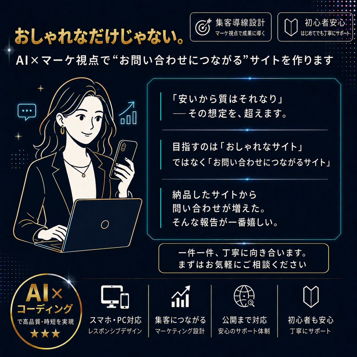 個人事業主・サロン・店舗向けHP制作します AI×マーケ視点｜お問い合わせにつながるHP イメージ10