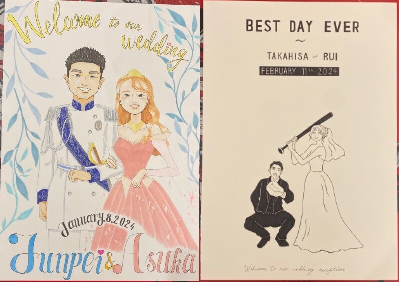 色々な漫画風ウェルカムボードや似顔絵を描きます 好みのテイストやタッチ、あの漫画風になどでき得る限り応えます イメージ6