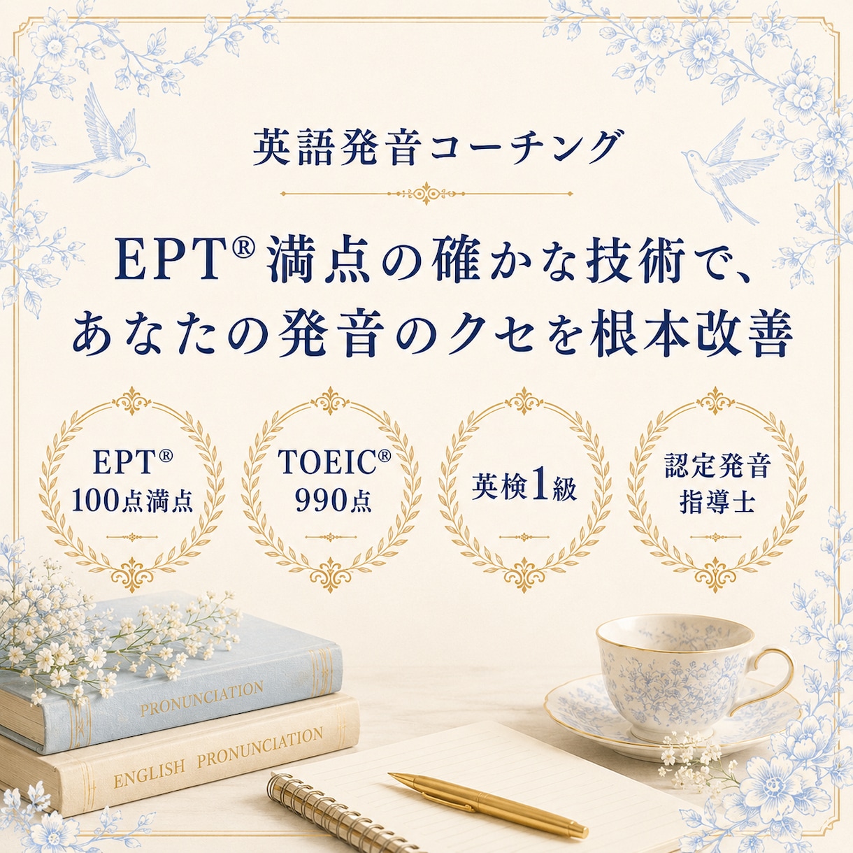 EPT満点のプロがあなたの英語発音を徹底指導します 【1回お試し版】カタカナ英語卒業し「一生ものの美しい発音」へ イメージ2