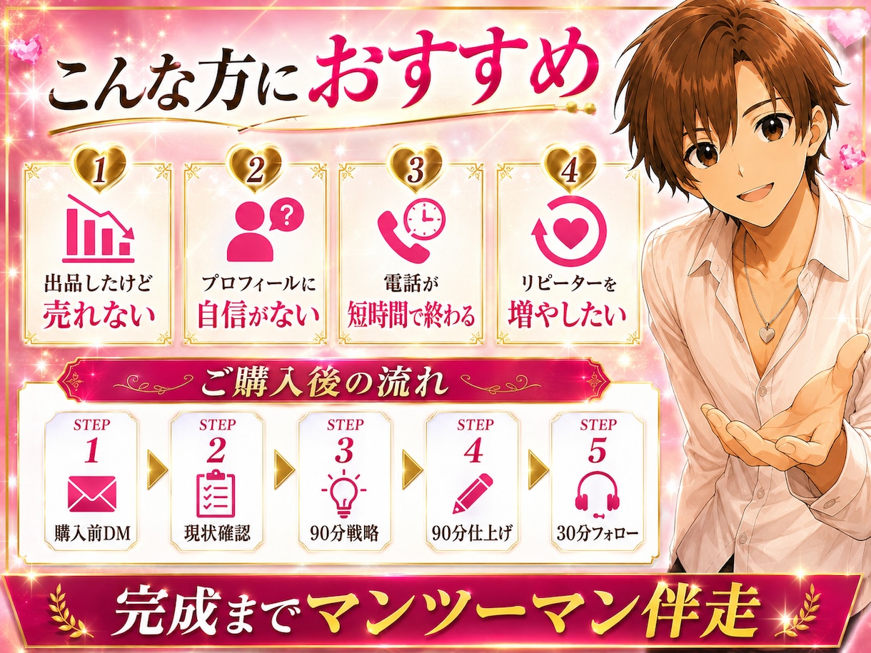 ココナラ電話相談を”ガチ”で伸ばしたい方教えます “稼げる土台”をひかるが丸ごと作り上げます イメージ3