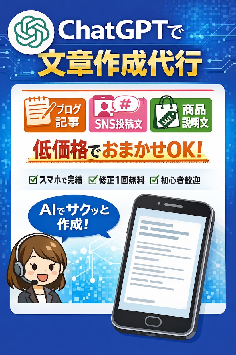 chatGPT活用して高品質な文章作成します ChatGPT活用読みやすくSEOを意識した文章を作成 イメージ1