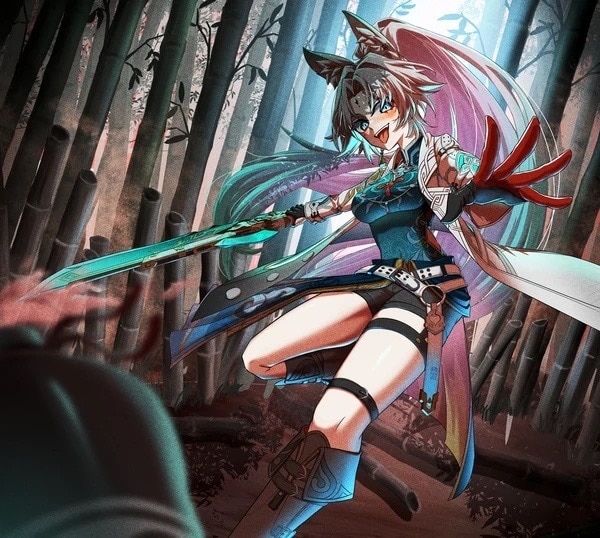実績作り中　光と躍動感でキャラを最高に輝かせます アイコン・サムネ・MV等　迫力のあるイラストをお求めの方に！ イメージ6