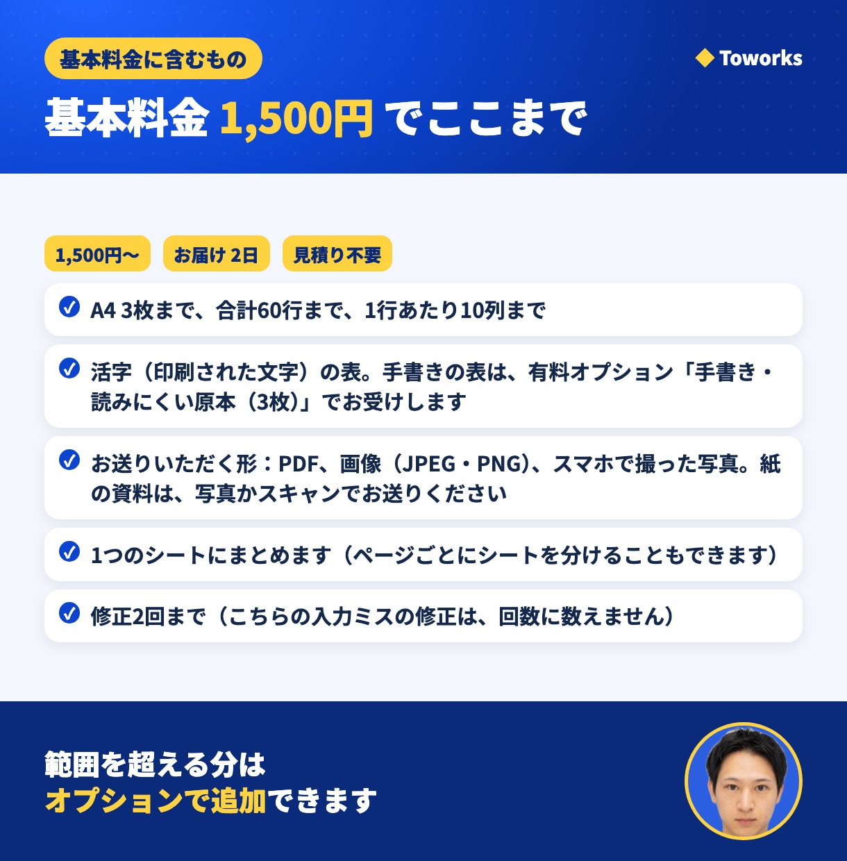 PDF・紙の表を3枚までExcelに変換します A4 3枚まで定額。読み取り後に1行ずつ照合・合計を検算 イメージ4